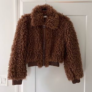 ASTR fuzzy brown jacket